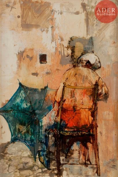 Jean JANSEM (1920-2013)
Femme assise au parapluie
Huile sur papier marouflé sur toile.
Signée en haut à droite.
35 x 24 cm