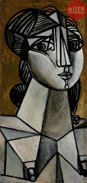 Georges-Henri PESCADÈRE (1915-2003)
Buste de femme, 1986
Huile sur panneau.
Monogrammée et datée au dos.
74 x 36 cm