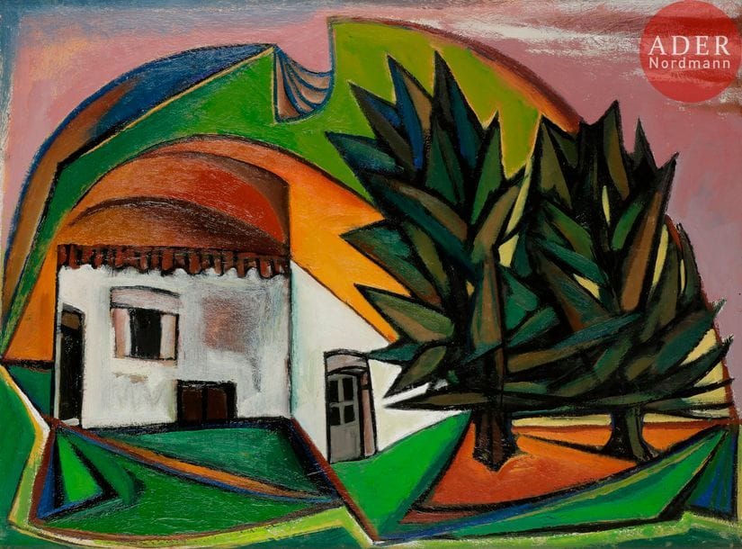 Georges-Henri PESCADÈRE (1915-2003)
Mas, 1976
Huile sur panneau.
Signé et daté au dos.
54 x 73 cm