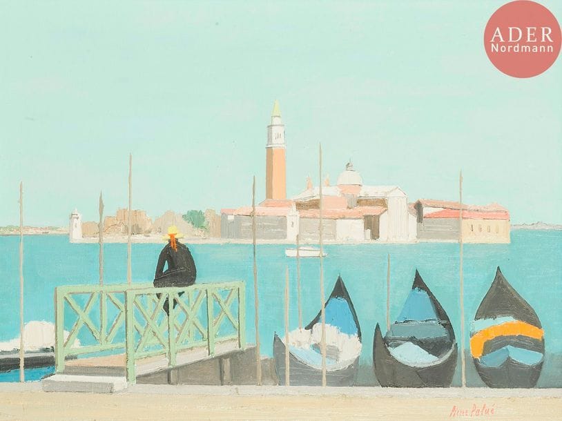 Pierre PALUE (né en 1920)
Le Gondolier
Huile sur toile.
Signée en bas à droite.
50 x 65 cm