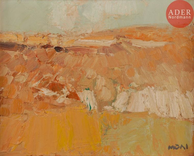 Roger MUHL (1929-2008)
Champs en automne
Huile sur toile.
Signée en bas à droite.
Titrée au dos.
33 x 41 cm
