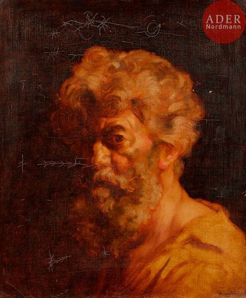 Louis ANQUETIN (1861-1932)
Autoportrait
Huile sur toile.
Signée en bas à droite.
Porte le cachet de l'atelier sur le châssis.
(Craquelures).
55 x 46 cm