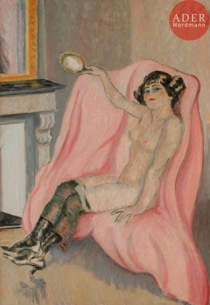 *Louis LEGRAND (1863-1951)
La Jolie courtisane
Huile sur toile.
Signée en haut à droite.
100 x 70 cm