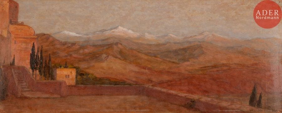 Aurore Dudevant SAND (1866-1961)
Vue de Los Adarves
Huile sur carton.
Signée " Claudio Padilla " en bas à droite.
28 x 13 cm