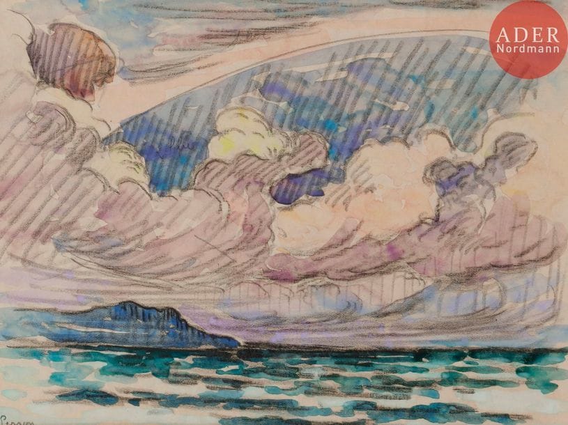 Henri PERSON (1876-1926)
Saint-Tropez, L’orage, 1904
Fusain et aquarelle.
Signé en bas à gauche.
18 x 24 cm

Exposition : 
Person, Galerie de Paris, Paris, 1960, n°795.