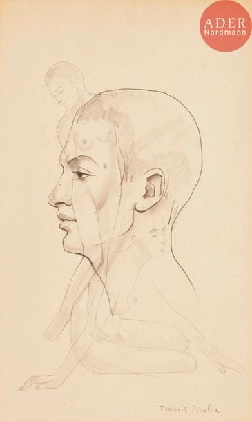 Francis PICABIA (1879-1953)
Visage aux deux personnages, série des « Transparences », vers 1929-1930
Crayon noir.
Signé en bas à droite.
30 x 19 cm

Un certificat du Comité Picabia en date du 28 septembre 2018 sera remis à l’acquéreur.