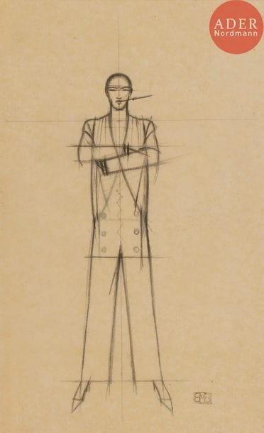 Bernard BOUTET DE MONVEL (1884-1949)
Homme au fume-cigarette
Crayon noir.
Porte le timbre de l’atelier en bas à droite.
22 x 13.5 cm
