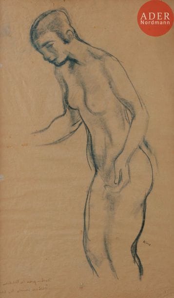 Jiri Karpeles, dit Georges KARS (1882-1945)
Nu debout
Fusain.
Signé en bas à droite.
60 x 37 cm