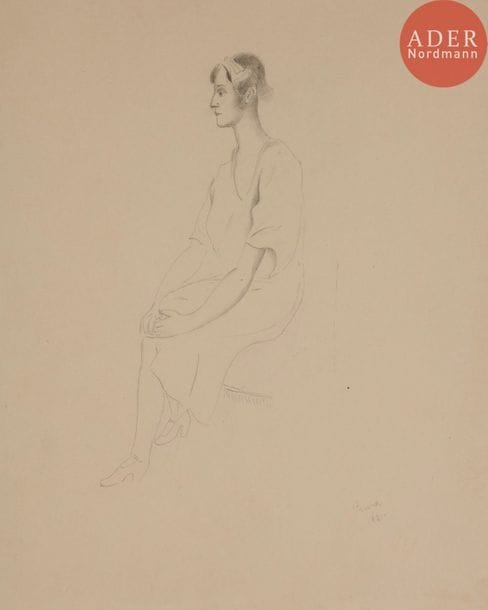 Pedro PRUNA (1904-1977)
Portrait de femme, 1921
Mine de plomb.
Signée et datée en bas à droite.
20.5 x 18 cm

Provenance : 
Collection André Level. Par descendance.