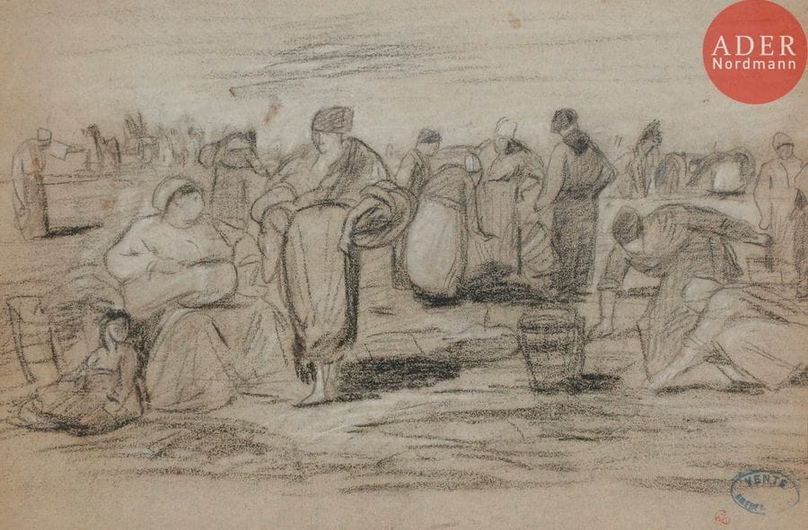Amédée ROSIER (1831-1898)
Les Glaneurs
Fusain et craie blanche.
Porte le timbre de la vente de l’atelier en bas à droite (Lugt 2149).
17.5 x 26.5 cm