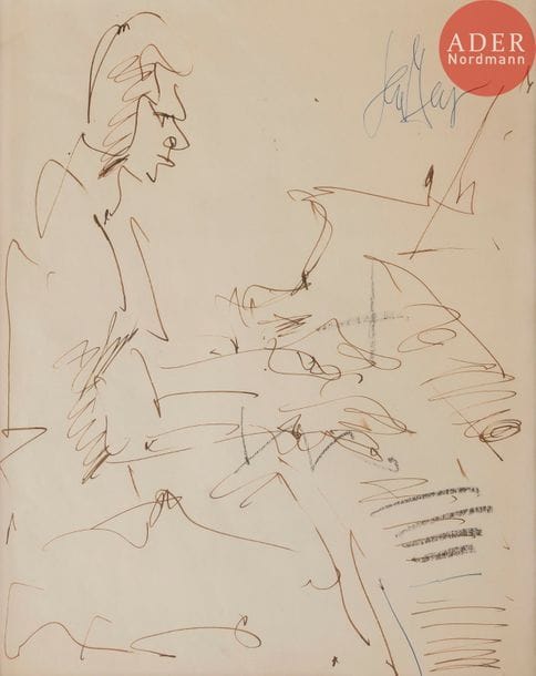 GEN-PAUL (1895-1975)
Le Pianiste, 1953
Encre.
Signée en haut à droite.
35 x 28 cm
