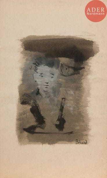 Christian BÉRARD (1902-1949)
Visages
Encre et gouache.
Porte le timbre de la signature en bas à droite.
(Déchirure).
33 x 20 cm