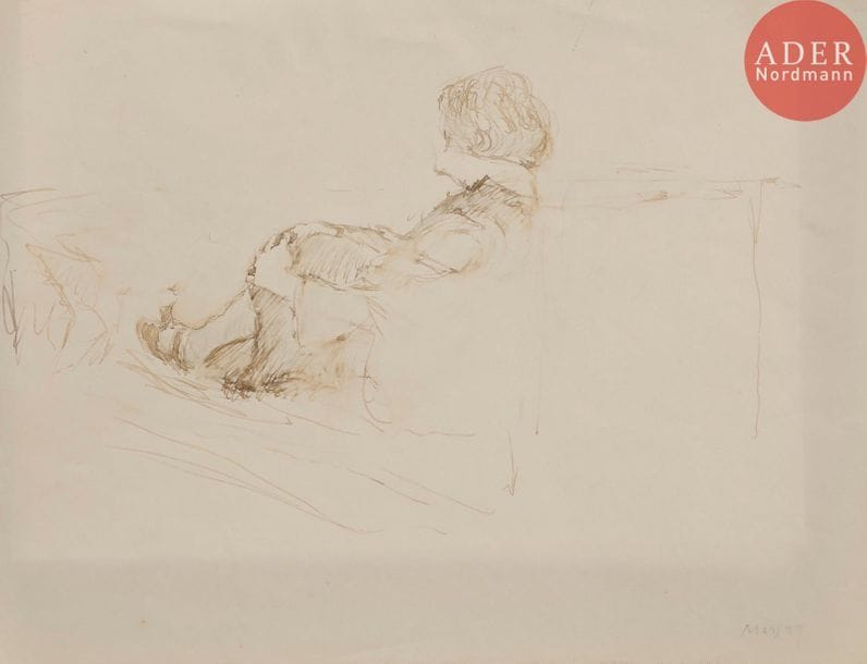 Paul VALÉRY (1871-1945)
Femme au fauteuil
Encre.
Datée en bas à droite.
(Insolation).
17 x 23.5 cm