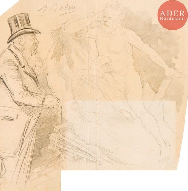 Joseph BONVOISIN (1896-1960)
Artistes en pied (Rodin, Gérôme, Besnard, Béraud, Carolus-Duran, etc.)
Carnet de 14 dessins au crayon et lavis.
Formats divers.
