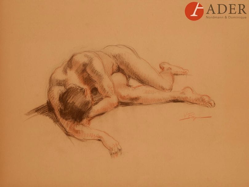 Vladimir Afanassievitch ROZMAINSKI (1885-1943)
Nu étendu
Étude de nus étendus
Deux dessins au fusain et sanguine.
Signés en bas à droite.
29 x 41 cm et 40 x 53 cm
Nu de dos
Fusain et sanguine.
Monogrammé en bas à droite.
41,5 x 53 cm

Владимир Афанасьевич РОЗМАИНСКИЙ (1885 - 1943)
Лежащая обнаженная. Этюд ню
Бумага, уголь и сангина. Две работы.
Подпись внизу справа.
39 х 41 см и 40 х 53 см
Обнаженная спиной
Бумага, уголь и сангина
Монограмма внизу справа.
41,5 см х 53 см