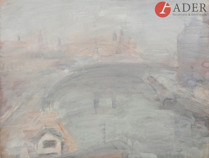 Robert Rafaïlovitch FALK (1886 - 1958)
Paysage d’hiver. Vue depuis la fenêtre de l’atelier. Années 1950
Aquarelle, gouache.
Non signée. Porte, collée au dos, une étiquette avec le titre, la datation, la technique, les dimensions et l’authentification par la veuve d’artiste : Angelina Vassilevna SHTCHOKIN-KROTOVA (1910 - 1992). Une autre inscription indique que l’œuvre a été acquise auprès d’A. V. Shtchokin-Krotova directement en 1969.
49 x 62 cm (47,5 x 61,3 cm)

Роберт Рафаилович ФАЛЬК (1886 - 1958)
Зимний пейзаж. Из окна мастерской
Бумага, акварель, гуашь.
Без подписи. На обороте обрамления наклеен ярлык: Из картин Р. Р. Фалька / Название: Зимний пейзаж / Из окна мастерской / Год: 50 годы / 49 х 62 Б. акв. гуашь / Удостоверяю: [подпись] и рядом с ярликом надпись от руки: Р. Р. Фальк / Вид из окна мастерской / приобретена у вдовы художника / А. В. Щетин-Кротовой (так !) в 1969 г.
47,5 х 61,3 см
Анжелина Васильевна Щекина-Кротова (1910 - 1992), четвертая и последняя жена Р. Р. Фалька с 1939 г.