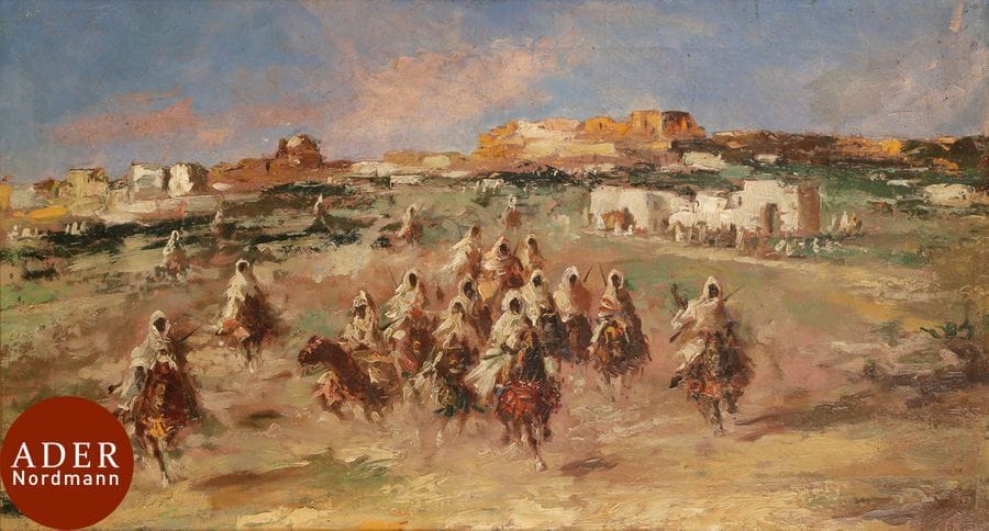 Mariano Marsal FORTUNY (1838 -1874)
Fantasia
Huile sur toile.
Signée en bas à gauche.
(Craquelures).
30 x 55 cm