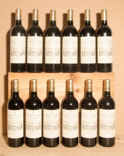 12 B CHÂTEAU LA MISSION HAUT BRION (Caisse Bois d'origine) , CC Graves, 1999