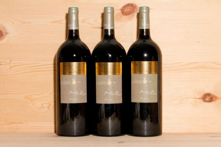 3 Mag BANDOL GRANDE RÉSERVE Rouge (Caisse Bois individuelle), Moulin de la Roque, 2004