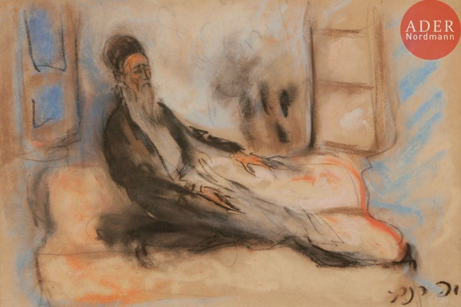 Isaac FRENKEL dit FRENEL (1899-1981) 
Juif en méditation 
Pastel. 
Signé en hébreu en bas à droite. 
24,5 x 355 cm




Mots clés : {CR}judaïca, juif, juive, hébreux, rabbins, jewish, torah, hebrew, hebraica,, judaisme, synagogue, sionisme, pessah, pessach, haggada, haggadah, hagada, hagadah, passover, menora, menorah, hannuka, hannuca, hannoucca, hanouccah, torah, juden, israélite, Israël, antisemitism, antisémitisme, dreyfus, meguila, sepharade, sefarad, ketouba