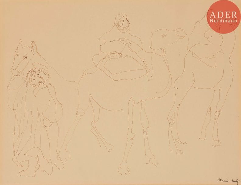 MANE-KATZ (1894-1962)
MANÉ-KATZ (1894-1962) 
La Caravane 
Plume et encre sur papier. 
Signé en bas à droite. 
26 x 34 cm (à vue).




Mots clés : {CR}judaïca, juif, juive, hébreux, rabbins, jewish, torah, hebrew, hebraica,, judaisme, synagogue, sionisme, pessah, pessach, haggada, haggadah, hagada, hagadah, passover, menora, menorah, hannuka, hannuca, hannoucca, hanouccah, torah, juden, israélite, Israël, antisemitism, antisémitisme, dreyfus, meguila, sepharade, sefarad, ketouba