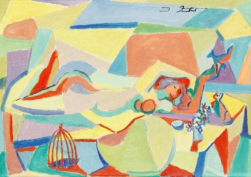 Jean FAUBERT (né en 1944)
Nu allongé Huile sur carton entoilé Signée en haut à droite 33 x 25 cm