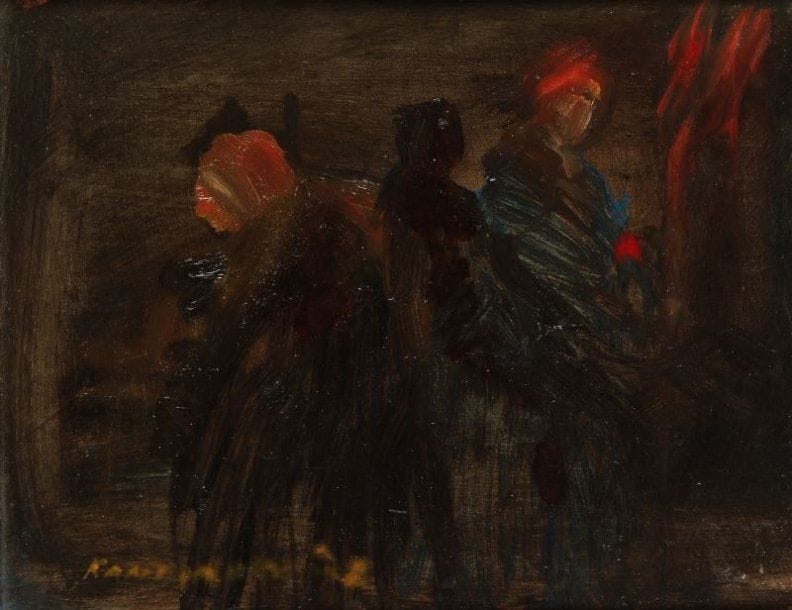 Serge KANTOROWICZ (né en 1942)
Trois femmes à la pantoufle rouge Huile sur carton Signée en bas à gauche185 x 235 cm
