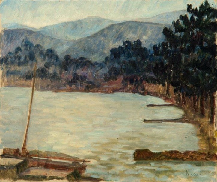 Marie-Lucie NESSI (1910-1992)
Lac de montagne Huile sur toile Signée en bas à droite 38 x 46 cm