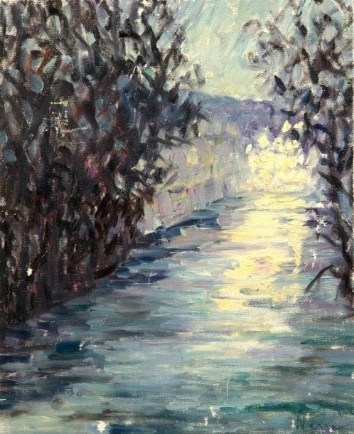 Marie-Lucie NESSI (1910-1992)
Route sous la pluie Huile sur toile Signée en bas à droite 41 x 33 cm