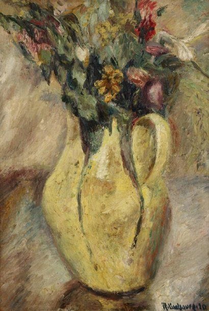 R LIMBOURG
Nature morte au vase fleuri, 1920 Huile sur toile  65 x 46 cm