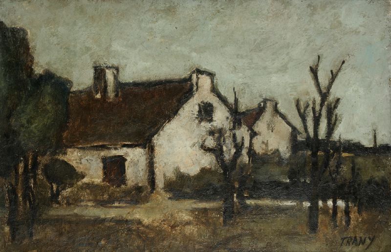 Ly TRANY
Maison dans la campagne, 1954 Huile sur toile Signée en bas à droite et datée au dos 23 x 35 cm