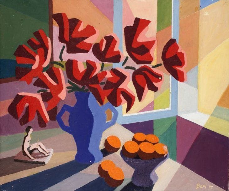 Henri BONIN-PISSARO dit BOPI (1918-2003)
Le soleil entre à flots, 1999 Huile sur toile Signée et datée en bas à droite Ecaillures 60 x 73 cm
