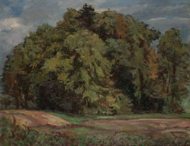 Franz Josef FRÖMMEL (1889-1968)
Partie bei Seebach, 1911 Huile sur toile Signée et datée en bas à droite Signée et titrée au dos 58 x 73 cm