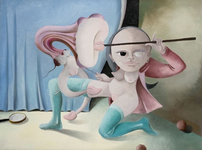 François LE ROUX (né en 1943)
Le gladiateur, 1973 Huile sur toile Signée, titrée et datée au dos 97 x 130 cm