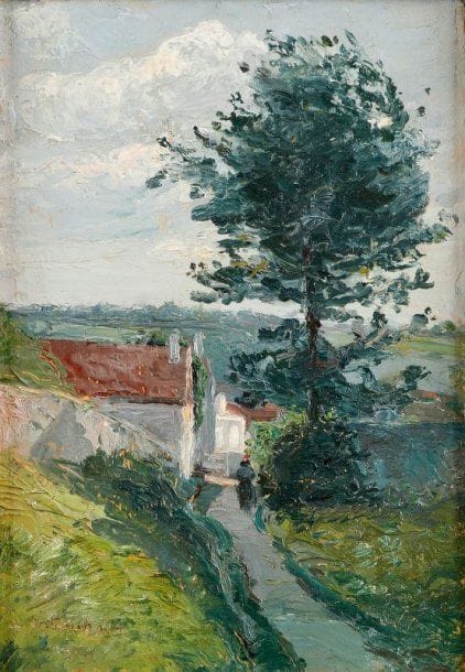 ANONYME
Auvers sur Oise Huile sur bois Porte une signature illisible en bas à gauche et est située au dos 32 x 22 cm