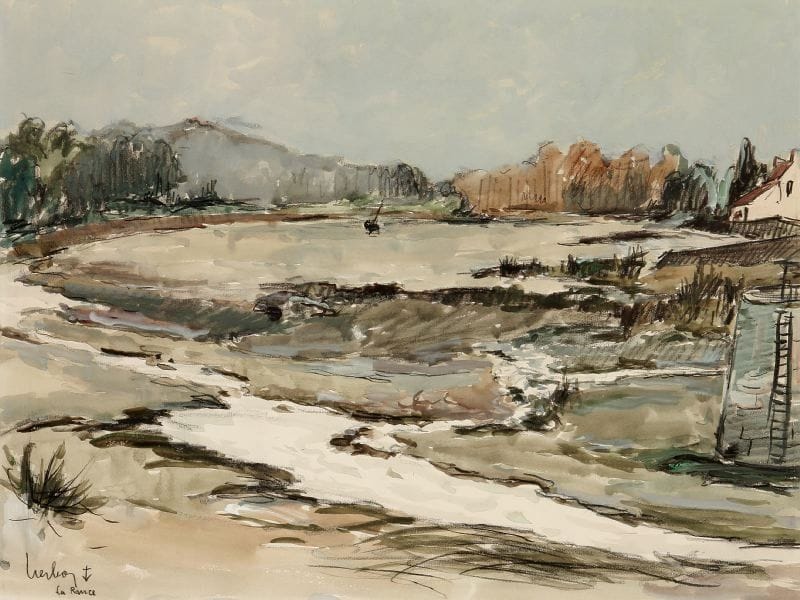 HERBO
La rance à Dinan Aquarelle sur papier  47 x 625 cm