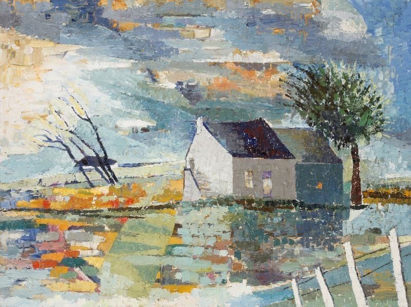 Christiane PERILLAUD (1929-2004)
La ferme Huile sur carton Non signée 55,5 x 61 cm