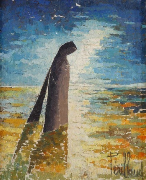 Christiane PERILLAUD (1929-2004)
La Prêtresse Huile sur toile Signée en bas à droite et au dos 46 x 38 cm