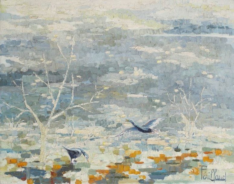 Christiane PERILLAUD (1929-2004)
L'Aurore Huile sur carton Signée en bas à droite 35,5 x 45,7 cm