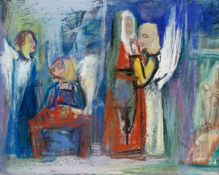 Georges GOLDKORN (1905-1977)
Fête juive Pastel sur papier Signé en bas à droite 