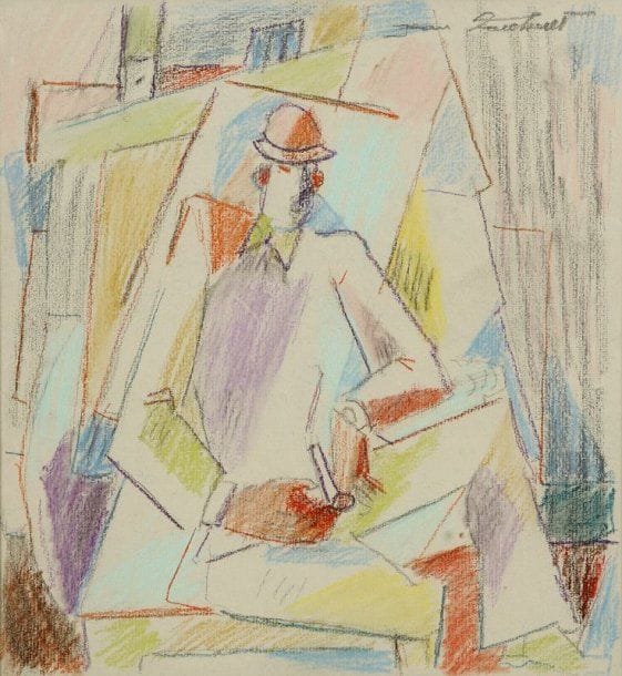 Jean FAUBERT (né en 1944)
Fumeur assis Pastel Signé en haut à droite 25 x 23 cm