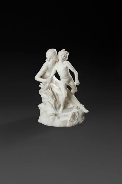 Raoul LARCHE (1860-1912)
La Prairie et le Ruisseau
Marbre blanc.
Signé.
H : 64 cm
Restaurations