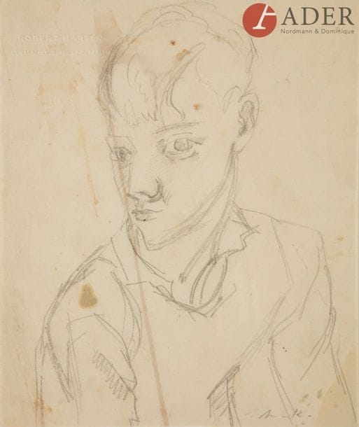 Micao KONO [japonais] (1900-1979)
Portrait de jeune homme
Crayon.
Signé en bas à droite.
20.5 x 17 cm