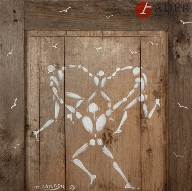 Jérôme MESNAGER (né en 1961)
Farandole, 1999
Huile sur porte en bois.
Signée et datée en bas à gauche.
61 x 60 cm