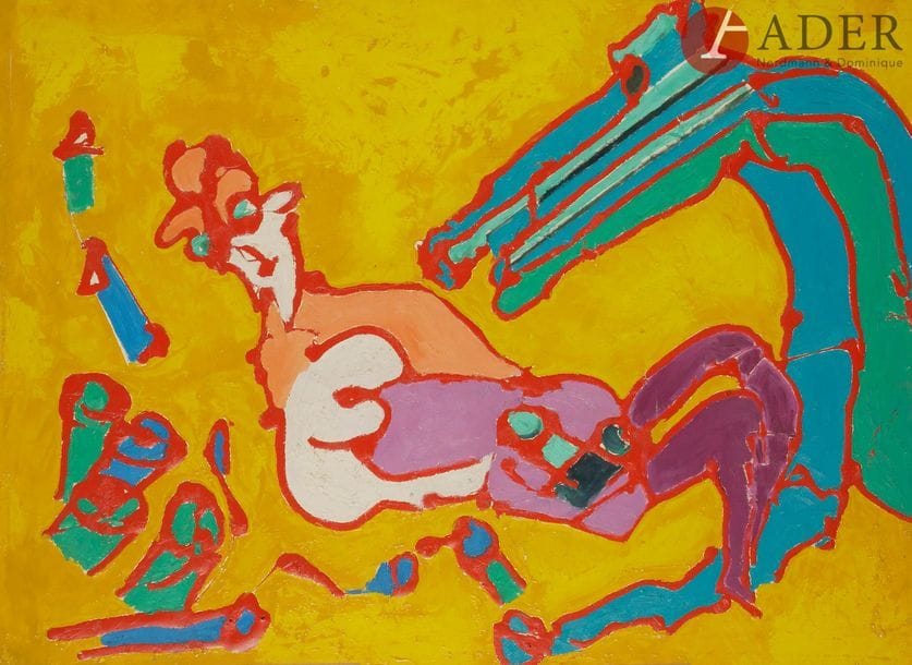 Jean PONS (1913-2005)
Comme on fait son cheval…, 1976
Huile sur toile.
Signée, datée et titrée au dos.
60 x 81 cm