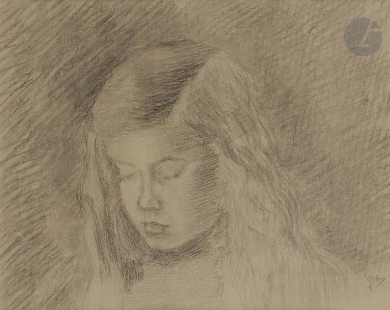 George MORREN (1868 - 1941)
Portrait de jeune fille
Fusain.
Signé en bas à droite.
(Petite tache sur la gauche).
34,5 x 43,5 cm