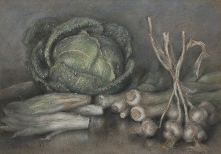 Toshio BANDO (1895 - 1973)
Chou et poireaux
Pastel.
Signé en bas à gauche.
37 x 52 cm