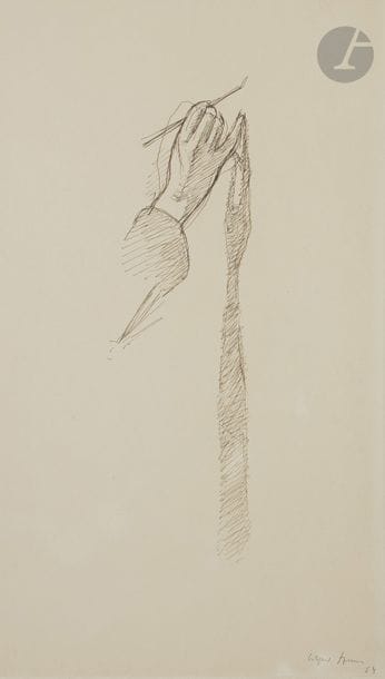 Arpad SZENES (1897 - 1985)
La Main [Marie-Hélène], 1954
Encre.
Signé et daté en bas à droite.
46 x 26 cm

Exposition : 
Arpad Szenes, Fundaçao Calouste Gulbenkian, Lisbonne, 1972, n°219.

Bibliographie : 
Chiara Calzetta Jaeger, Arpad Szenes - Catalogue Raisonné des dessins et peintures, volume II, Milan, éd. Skira, 2005, série des paysages n°AS54-022, reproduit p. 709.