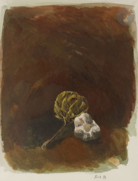 Pierre SKIRA (né en 1938)
Ail et artichaut, 1984
Aquarelle.
Signée et datée en bas à droite.
51 x 40 cm