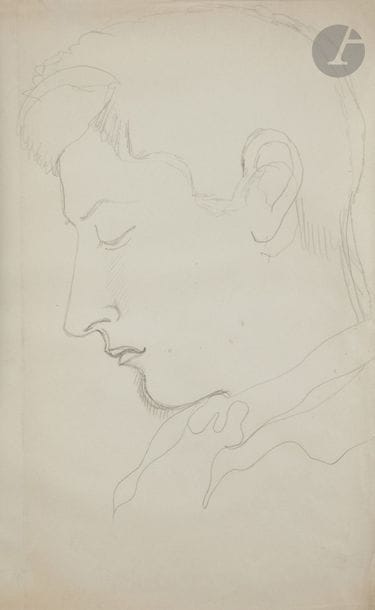 Jean COCTEAU (1889 - 1963)
Étude pour un portrait de Jean Hugo de profil, vers 1925
Mine de plomb.
Non signé.
(Pli vertical).
29,2 x 19,5 cm

Nous remercions Madame Annie Guédras d’avoir confirmé l’authenticité de cette œuvre. Un avis émis par elle, en date du 8 février 2019, sera remis à l’acquéreur.